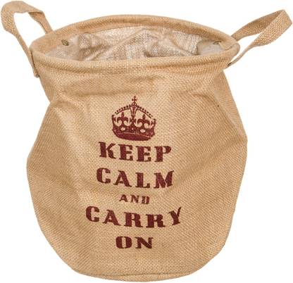 Wink "Keep Calm And Carry On" Storage Bin/Basket Jute Dustbin