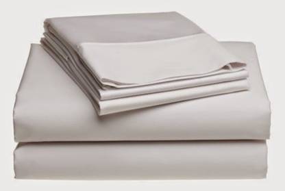 SRP LINEN 300 TC Cotton Single Solid Fitted (Elastic) Bedsheet