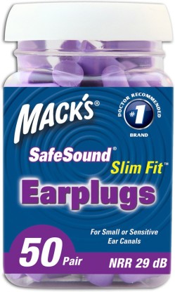Macks Slim Fit Soft Foam Ear Plugs 50 Pair Jar Two Pack