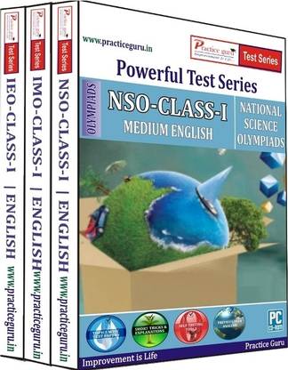Practice guru Powerful Test Series (IMO / NSO / IEO) Medium English (Class - 1) (Combo Pack)