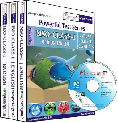 Practice guru Powerful Test Series (NSO / IMO / IEO) Medium English (Class - 1) (Combo Pack)