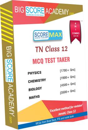BigScoreAcademy.com Tamil Nadu Samacheer Kalvi Class 12 Combo Pack - One Mark Revision - Physics, Chemistry, Maths and Biology
