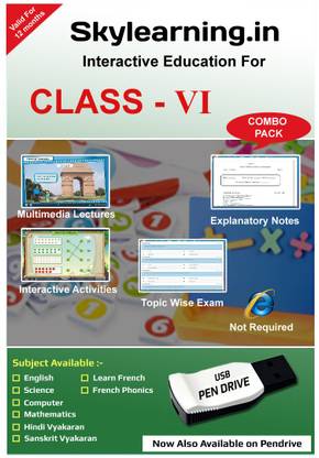 Skylearning.In CBSE Class 6 Combo Pack (English, Maths, Science, Hindi Vyakaran, Sanskrit, Computer, French)