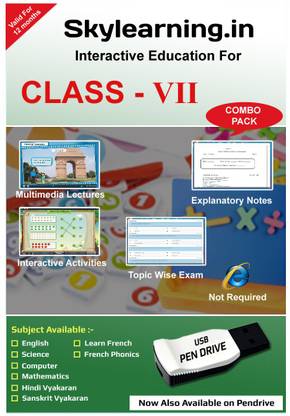 Skylearning.In CBSE Class 7 Combo Pack (English, Maths, Science, Hindi Vyakaran, Computer, French, Sanskrit)