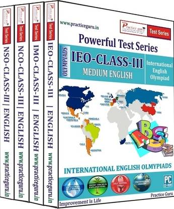 Practice guru Powerful Test Series (IMO / NSO / IEO / NCO) Medium English (Class - 3) (Combo Pack)