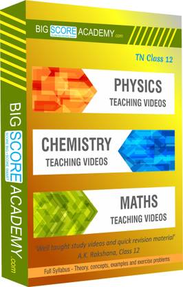 BigScoreAcademy.com Tamil Nadu Samacheer Kalvi Class 12 Combo Pack - Physics, Chemistry and Maths Full Syllabus Teaching Video