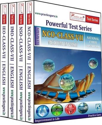 Practice guru Powerful Test Series (IMO / NSO / IEO / NCO) Medium English (Class - 7) (Combo Pack)