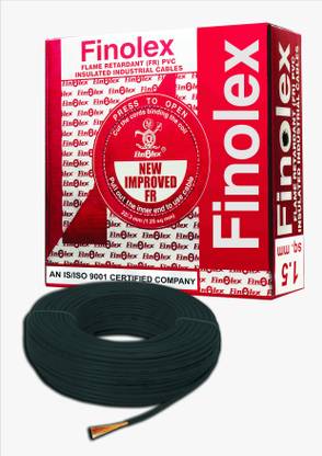 FINOLEX PVC, FR PVC 1.5 sq/mm Black 90 m Wire