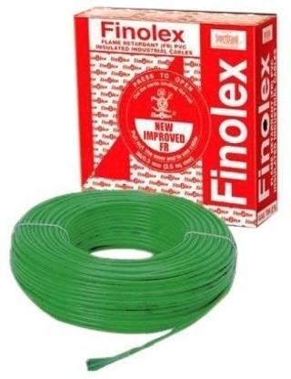 FINOLEX FR PVC 16 sq/mm Green 100 m Wire