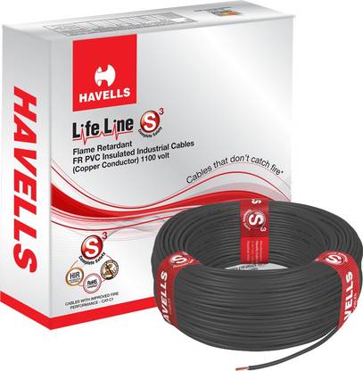 HAVELLS PVC, FR PVC 1 sq/mm Black 90 m Wire