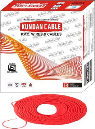 KUNDAN CABLE PVC 2.5 sq/mm Red 90 m Wire