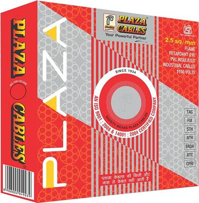 Plaza Wires Plaza Cable 2.5 Sq. mm 90 mtr. Wire-Green 2.5 sq/mm Green 90 m Wire