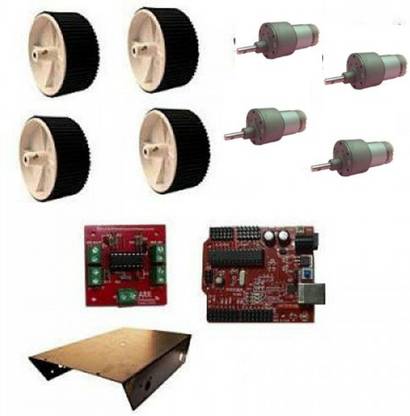 Robokart High Torque Robowar Kit with Johnson Motors and Arduino Motor Control Electronic Hobby Kit