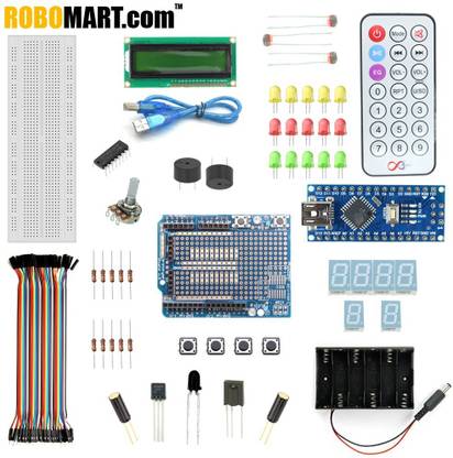 Robomart Nano V3 Prototype Shield Starter Kit With 17 Basic Arduino Projects Educational Electronic Hobby Kit