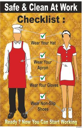 SignageShop flex Safe & clean at work Poster Emergency Sign
