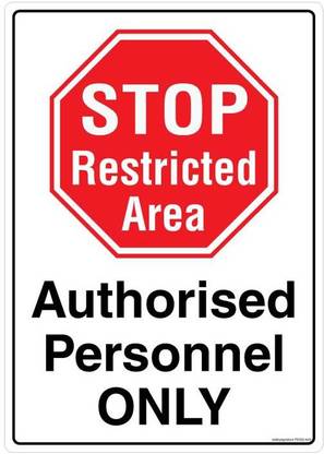 Safety Sign Store STOP: Restricted Area Emergency Sign