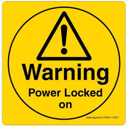 Safety Sign Store WARNING: Power Locked on Emergency Sign Price in ...