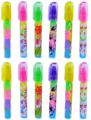 Parteet Stacking Pen Type Erasers for kids (Pack of 12) for Birthday Party Return Gifts Non-Toxic Eraser