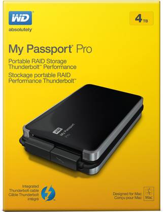 WD My Passport Pro 4 TB External Hard Disk Drive (HDD)