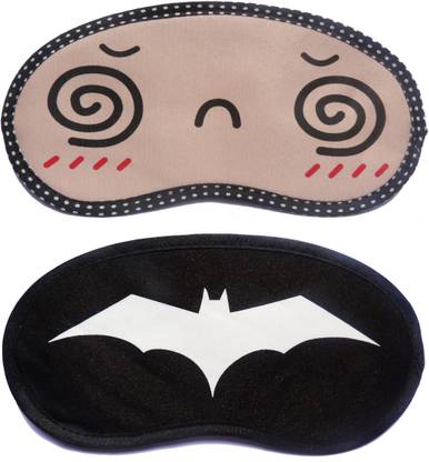 Jonty Spiral-WhiteBat Cartoon Travel Sleeping Eye Cover Blindfold (Pack of 2) Eye Shade