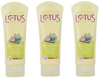 LOTUS Herbals FRUJUVENATE Skin Perfecting & Rejuvenating Fruit Pack (( 120g*3 ))