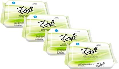 Duft REFRESHING WET WIPES WITH ALOE VERA & CUCUMBER PACK OF 4 (25 WIPES EACH)