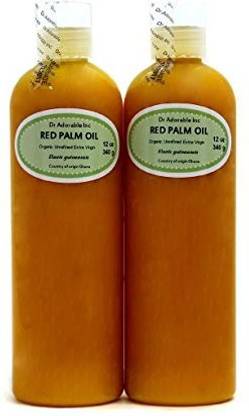 Dr Adorable 2 Raw Extra Virgin Red Palm Oil Organic Unrefined (2 Of 1 Bottles)