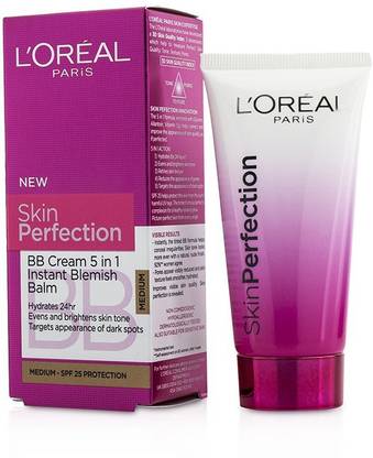 L'Oreal Paris Skin Perfection BB Cream 5 in 1 Instant Blemish Balm SPF 25 - # Medium