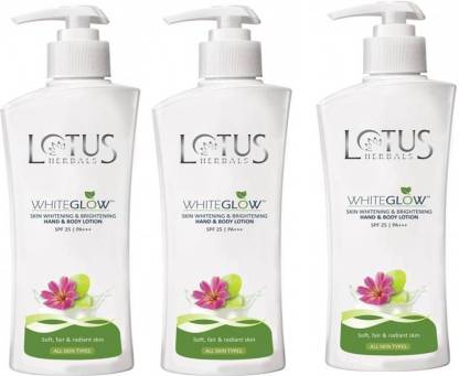 LOTUS Herbals Whiteglow Hand and Body Lotion ( Pack 3 ) ( 300ml *3 )