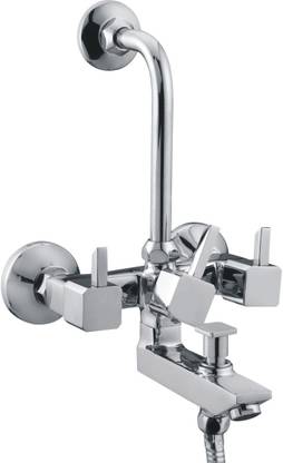 GRAFFITI SQ-28018 Squaro Wall Mixer 3 In 1 (Three In One ) With L-Bend Pipe For Overhead Shower Mixer Faucet