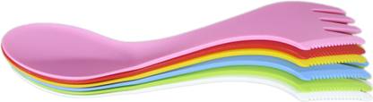 Babysid Collections Kids 3 in 1 Spoon, Fork & Soft Cutter  - Plastic