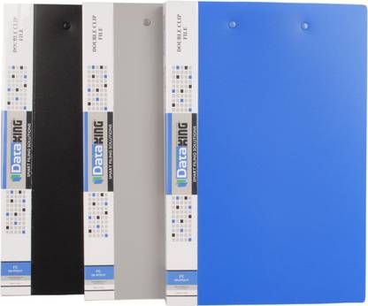 DataKing Polypropylene DOUBLE CLIP FILE (PUNCHLESS LONG + SHORT), Set Of 3, Free Delivery, Size: FC, Color: Multi.