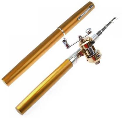 SHRIH Golden Mini Pocket Aluminum Alloy Fish Pen Pole SH - 02452 Gold Fishing Rod