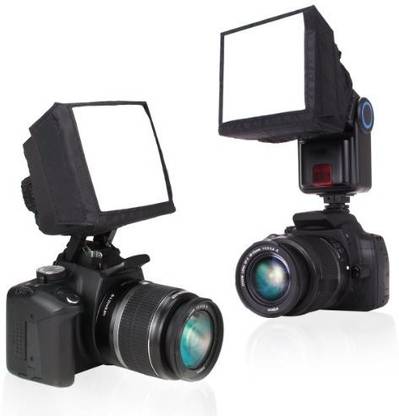 Accessory Genie Square Soft Box Studio Flash Diffuser for Pop-Up and External Speedlites by ENHANCE - Works With Canon PowerShot SX410 IS , G3 X , Rebel T6s and More Flash