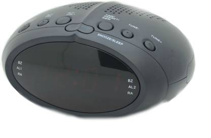 SHRIH Dual Alarm Function LED Clock FM Radio