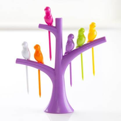 Shadowfax Plastic Set 7pc Disposable Plastic Fruit Fork Set