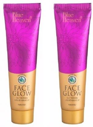 BLUE HEAVEN Face Glow Glittering Liquid Makeup (Pack of 2) Foundation