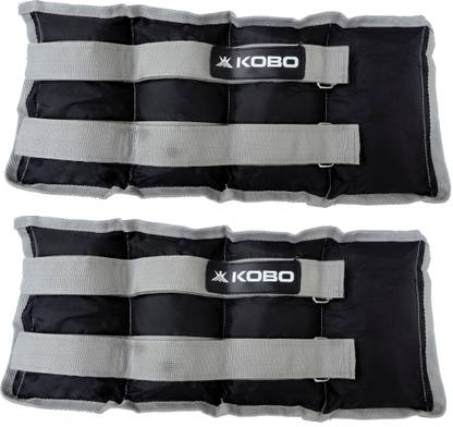 KOBO Aerobic Cardio Home Gym Exercise & Fitness (Imported) (3 Kg x 2) Black, Grey Ankle & Wrist Weight