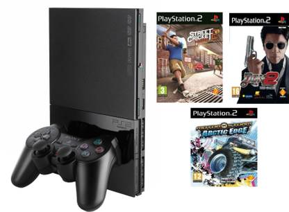 SONY PlayStation 2 (PS2) with Don 2, Street Cricket 2, Motorstorm Arctic Edge