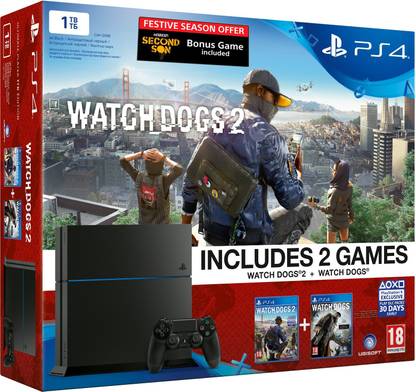 SONY PlayStation 4 (PS4) 1 TB with Watch Dogs 2, Watch Dogs and inFamous Second Son