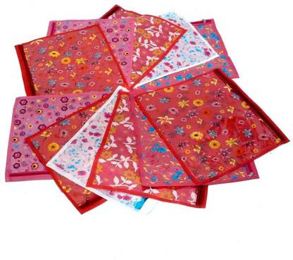 KUBER INDUSTRIES Designer Saree cover 12 Pcs Combo in Printed color MKU5055