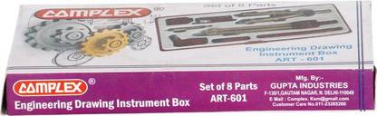 HANDSON COMPLEX(R)ENGINEERING DRAWING INSTRUMENT BOX ART-601(SET OF 8 PARTS) Geometry Box