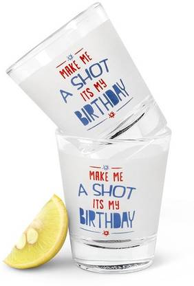 Happily Unmarried (Pack of 2) Birthday Party Shot Glass Glass Set Shot Glass