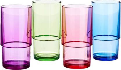 TUPPERWARE (Pack of 4) Deluxe Tumbler Glass Set Water/Juice Glass