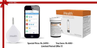 Ihealth iHealth Align Portable Glucometer & iHealth Blood Glucose Test Strips Combo Glucometer