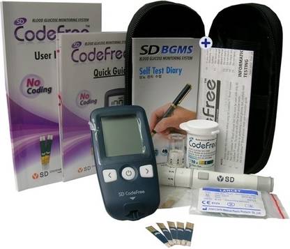 SD Codefree Meter With 110 Strips Glucometer