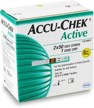Roche Active Test Strips - 100 100 Glucometer Strips