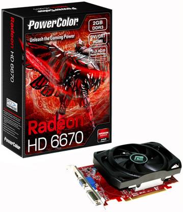 PowerColor Radeon HD6670 DDR3 2 GB AMD/ATI Chipset 128 bit 800 MHz Graphics Card