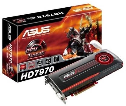 ASUS HD 7970 GDDR5 3 GB AMD/ATI Chipset 384 bit 925 MHz Graphics Card