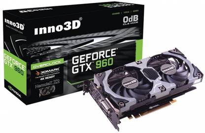 Inno3D GeForce GTX 960 OC DDR5 2 GB NVIDIA Chipset 128 bit 1178 MHz Graphics Card